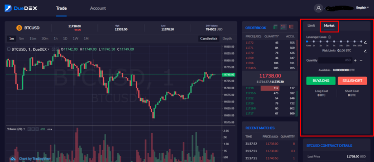 DueDEX Trading